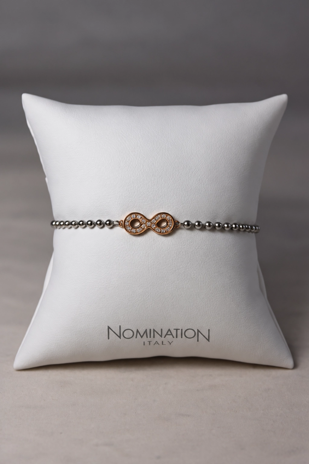 Pulsera de acero con Infinito bronce y circonitas Nomination (15 cm - 19 cm)