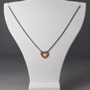 Cadena de acero con colgante Corazón bronce y circonitas Nomination (40 cm)