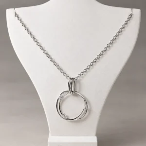 Cadena de plata con colgante Aros Entrelazados y circonitas Nomination (50 cm)