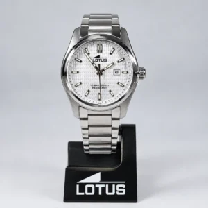 Reloj de acero para hombre Lotus con esfera texturizada y fechador (100 m)