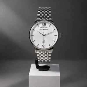 Reloj de acero para hombre Viceroy con esfera guilloché, día y fecha (50 m)