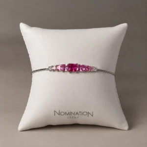 Pulsera de plata con circonitas rosas ajustable