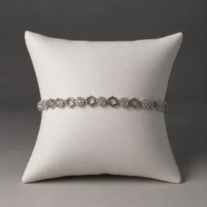Pulsera de plata con motivos florales y circonitas Luxenter